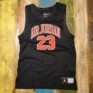 Air Michael Jordan 23 Basketball Jersey, Black Mesh - Men's Sz Small